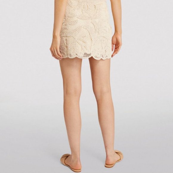 Maje Jirou floral-embroidered knitted mini skirt NWT 34 - Picture 4 of 9